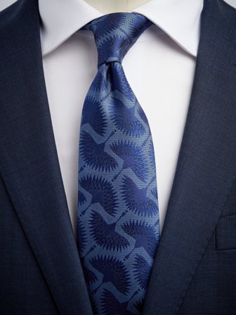 John Henric Men's Green & Blue Tie Motif Size 7,5