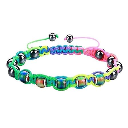 Termochromisk Perle Lymfe Udelukke Urenheder Armbånd, Termochromisk Vævet Slankende Armbånd Håndsmykker Tilbehør Farverigt