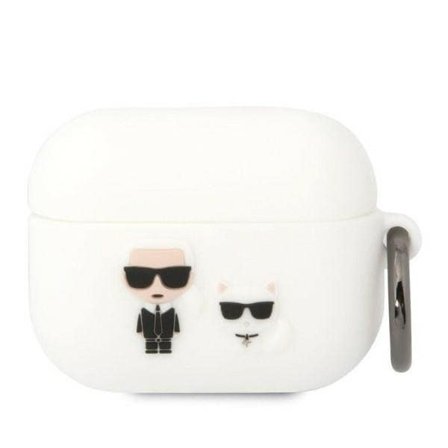 Karl Lagerfeld KLACAPSILKCW AirPods Pro-cover hvid/hvid Silikone Karl & Choupette