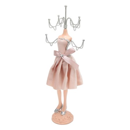 Mannequin Dukke Ring Tårn Prinsesse Kjole Opbevaring Butterfly Mannequin Dukke Halskæde Model Med Sølv Stand Pink
