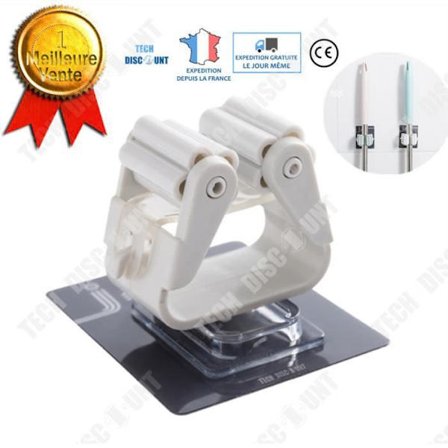 Suddskopshållare med klister - TD - Väggorganiserare - Vit - Praktisk - Utan borrning