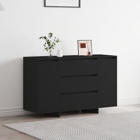 Sideboard med låda Svart 120 x 41 x 75 cm Konstruerat trä