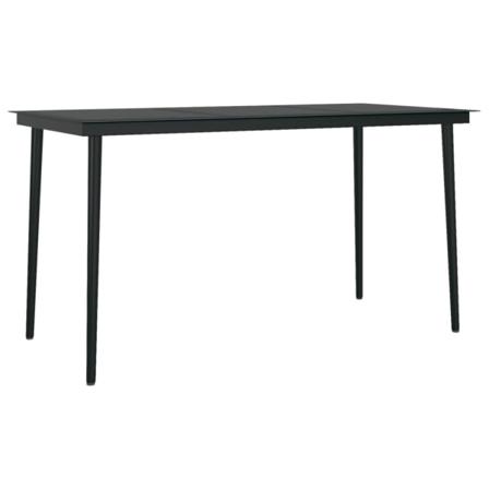 Vidaxl Trädgårdsbord Svart 140x70x74 Cm Stål Och Glas Svart