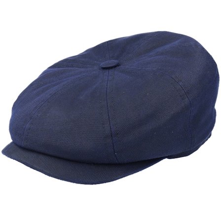 Stetson - Blauw flatcap Cap - Hatteras Co/Pes Navy Flat Cap @ Hatstore