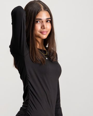 LMTD NLFDINCI LS ROUCHED TOP Schwarz Tops/Blusen Mädchen - Kids Brand Store