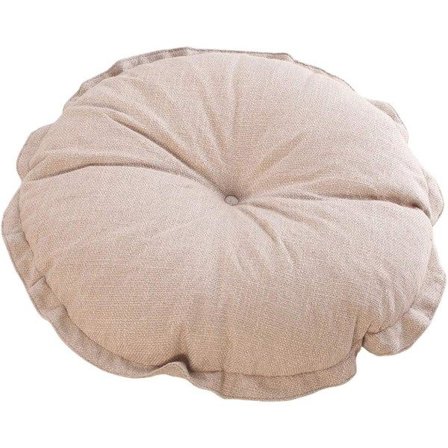 IC Boho myk gulvpute med volanger, stolpute med trykk Tatami for meditasjon, yoga, stue, balkong (beige, 40x40x10 cm)