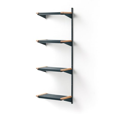 Cloakroom unit JEPPE with 4 shoe shelves, add-on unit, 1790x600x310 mm, blue/birch