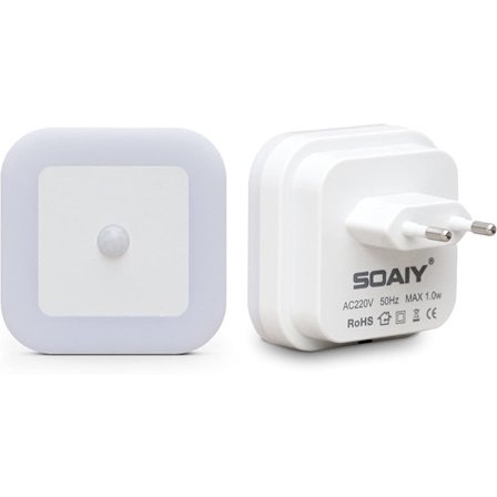 2 kpl Yövalo 0,5 W Automaattinen LED-lamppu fyysisellä PIR-liikkeellä