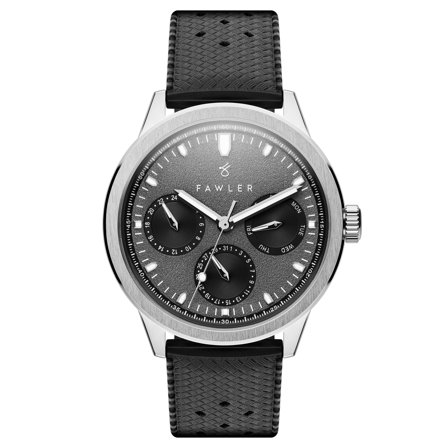 Fausto | Reloj calendario de acero inoxidable gris para hombres - Relojes de pulsera