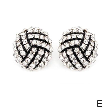 Ball Game Örhängen För Kvinnor Flickor Cz Crystal Rhinestone Ear Stu