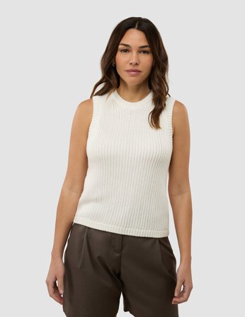 Shaping New Tomorrow - Dame - Structured Knit Top - Off White - Størrelse XL