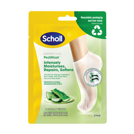 Scholl Expert Care Moisturising PediMask Aloe Vera, 1 par