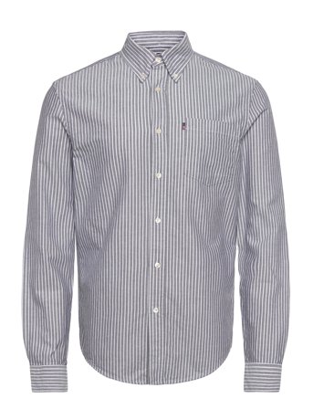 Casual Striped Oxford B.d Shirt Blue Lexington Clothing