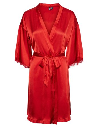 Pieces | Pcanovi 3/4 Satin Night Kimono | XS