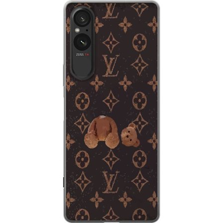 Yhteensopiva Puhelinkuori Sony Sony Xperia 5 V Ylellinen monogrammikuvio rikkinäisellä nalletaustalla pimeässä muotiestetiikassa