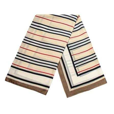 Randig scarf - Brun, Nr. 32 multifärg