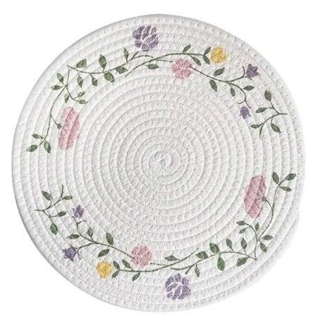 Ins Vind Isolerad Grytunderlägg, Vävd Bomullsrepsmatsedel, Kreativt Tryckt Koppunderlägg, Runt Hushållsskåls- och Tallriksunderlägg, 