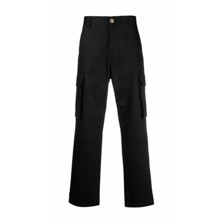 Versace, Straight Trousers Czarny, Mężczyzna, Rozmiar: L