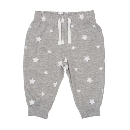 Larkwood Baby Stars Lounge Pants 12-18 månader Heather Grey/Vit