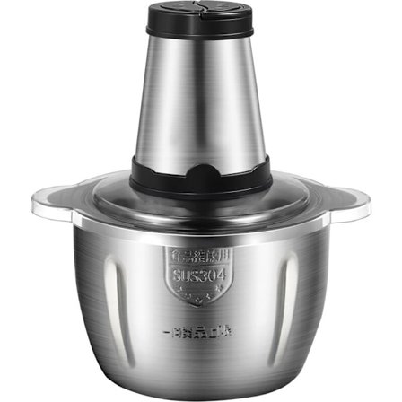 2 l elektrisk kjøttkvern, multifunksjonsrobot i rustfritt stål for kjøtt, grønnsaker, frukt, nøtter, 2-trinns kontroll, hjemmelaget, kjøkken, 