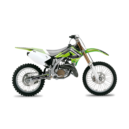 Komplet Naklejek Blackbird Dream 4 Zielono-Czarno-Biały - Kawasaki KX 125 2003-2008