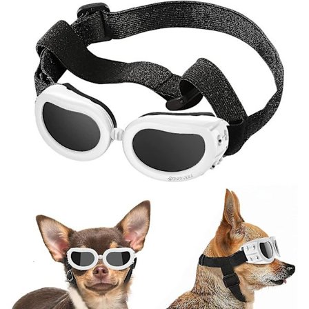 Small Dog Sunglasses Uv Protection Goggles Eye Wear Protection With Adjustable Strap Water
