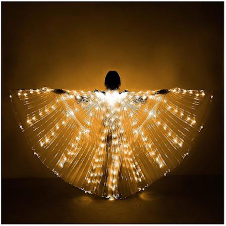 Led Luminous Big Wings Vuxen Varm Ljus Golden Wing Butterfly Cloak Bar Performance Fluorescerande Rekvisita, Halloween Dekoration Kläder