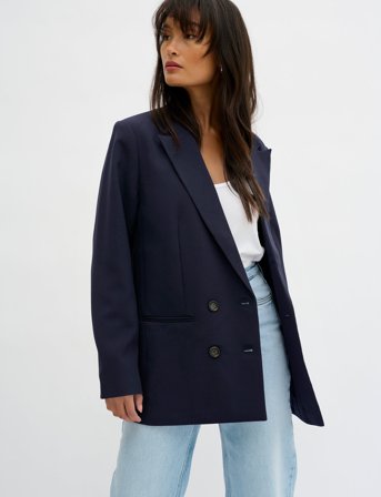 My Essential Wardrobe 27 The Tailored Blazer - Navy - 44