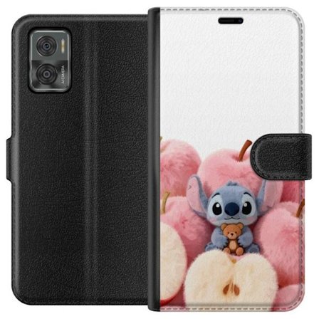 Kompatibel Tegnebogsetui til Motorola Motorola Moto E22i Farverig collage med futuristiske pigegruppe karakterer, hjerter og glitter i moderne pop og