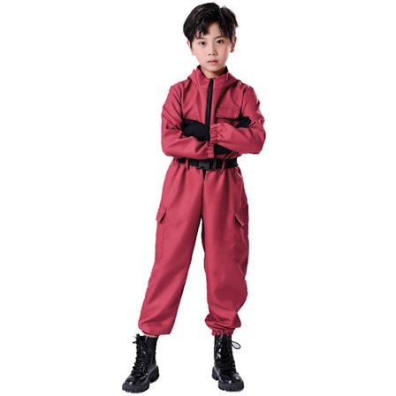 Xbi- Squid Game 2 Barnkläder med Mask Clothes+mask Clothes+triangular mask