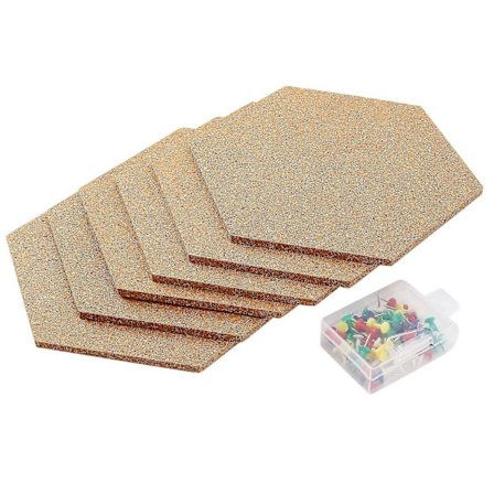 6 stk. Hexagon Korktavler Selvklæbende Tykke Korktavler Til Væggen Memo Tavler Pin Tavle Dekoration