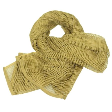 Nettmaskerings Camo Skjerf for sport, krigsspill, fritid og andre utendørsaktiviteter, kamuflasjenettmaskering, kamuflasjeskjerf, kamuflasje, (Khaki)
