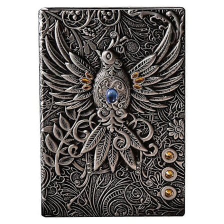 Vintage Retro The Phenix Long Life Fågel Tema Linjerat Papper Anteckningsbok 100 Sidor Journal Skola Kontorsmaterial (Fww)