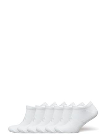 Ua Essential No Show 6Pk Lingerie Socks Footies/Ankle Socks Hvit Under Armour*Betinget Tilbud