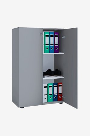 VCM - Kontorskap Lona Xl med hengslede dører - Grå - Hyller & oppbevaring - Fra Homeroom