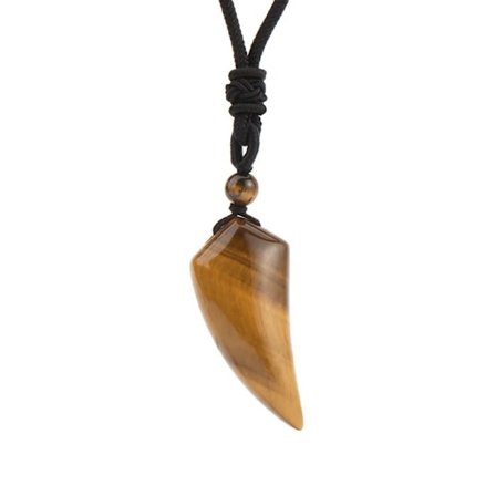 Wolf Tooth Pendant halskæde Krystal halskæde KHAKI
