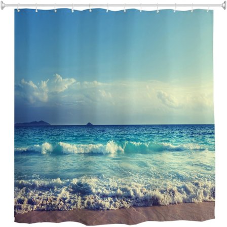 Vänd mot havet, vågmönster, vattentät och mögelbeständig polyester