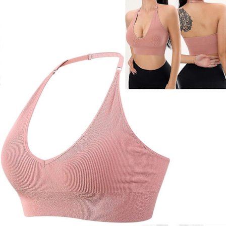 Sexy halterneck-BH, V-utringning, pustende stoff, myke brystinnlegg, stilfull komfort