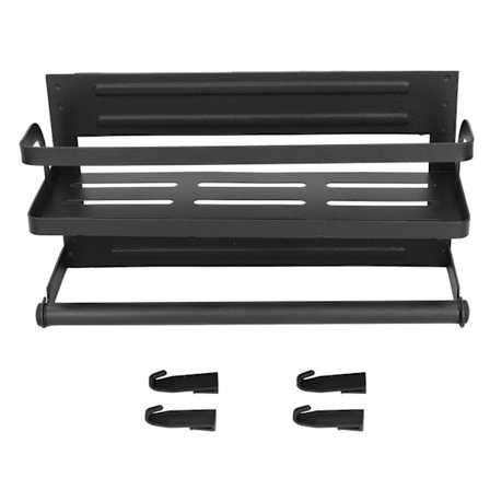 Sort Magnetisk Krydderihylde Enkelt Lag Køleskabshylde til Glas Peber Salt Madolie