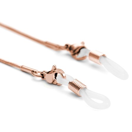 Catena per occhiali da sole a serpente in acciaio inossidabile color oro rosa per uomini - Cinturini per occhiali