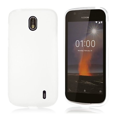 Nokia 1 dubbelsidigt matt fodral - Vit