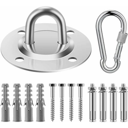 Takkrok, SUS304 Rostfritt Stål Tunga Hängande Krokar, 4 Fästskruvar för Betong Träset, Yoga, Hängmatta, Hängande Stol, Belastningskapacitet U