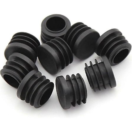20 stk. 28 mm svarte plastplugger, svarte runde rørbeskyttere, innvendige endestykker for stoler, pulter, bord, fotmøbler, rør