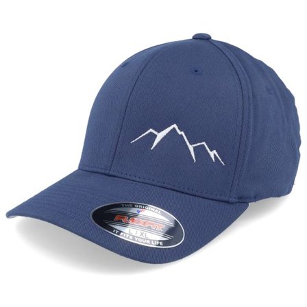 Wild Spirit - Blå flexfit Keps - Small Mountain White/Navy Flexfit @ Hatstore