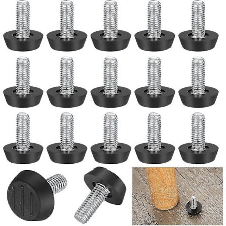 Lågpris grossist 22-pack justerbara möbelnivelleringsben M6 X 21 X 25 mm skruvar för stolsben