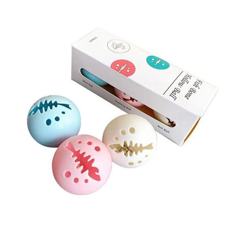 3 st kattbollsleksaker med slät kant, interaktiv leksak i plast med kattmynta