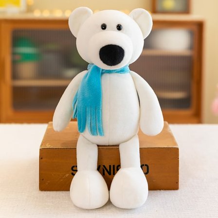 Suloinen pehmolelu Viidakon eläin Nukke-Sininen huivi Jääkarhu(25cm)