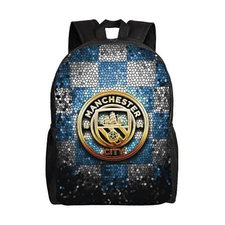 Manchester City F.C Rygsæk Teenager Skoletaske Lærred Notesbog Rygsæk Unisex-hjka2377