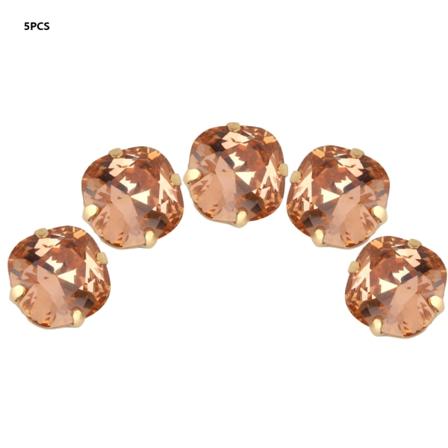 5 ST Klassisk 12mm rund hörn Kristallglassömnad sten spetsig strass (champagne)
