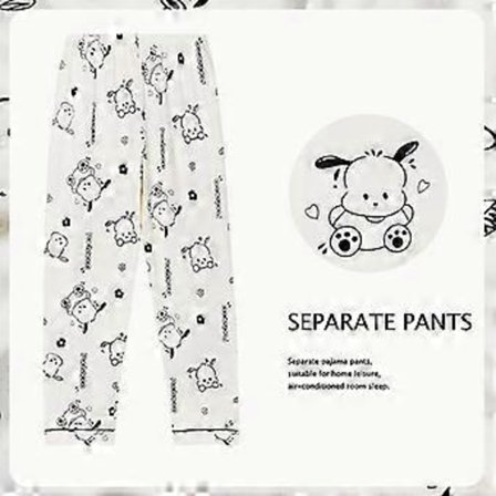 Anime Sanrio -pyjamahousut, piirrettyjä housuja, pitkät pariskunnille, mukavat löysät kotihousut, ohuet pyjamahousut (XL 4)